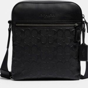 COACH Houston Unisex Black Flight Satchel NWT